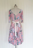 Peach floral vintage inspired swing dress.